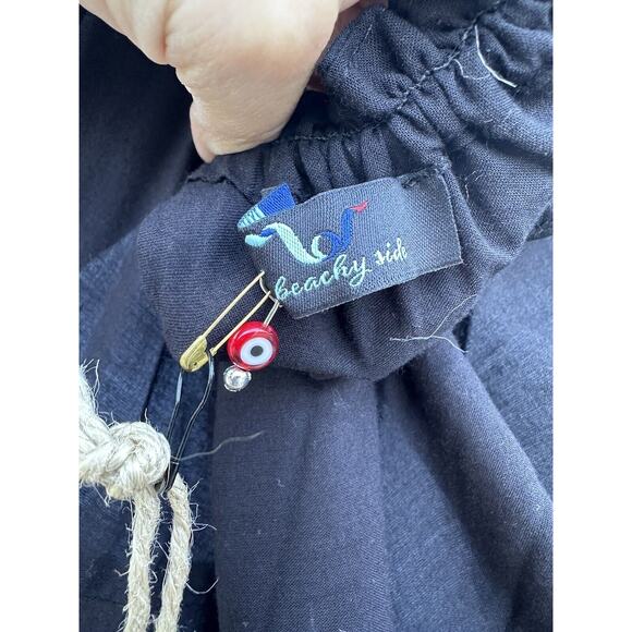 My Beachy Side Mariposa Off The Shoulders Embroidered Smocked Corset Dress Sz M - Picture 10 of 14